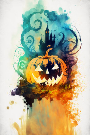 Halloween watercolor abstract background for business designの写真素材