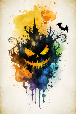 Halloween watercolor abstract background for business designの写真素材