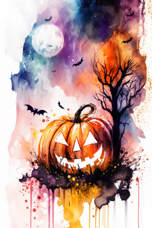 Halloween watercolor abstract background for business designの写真素材