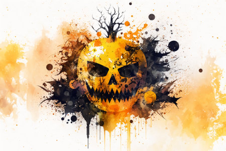 Halloween watercolor abstract background for business designの写真素材
