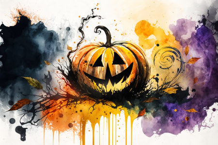Halloween watercolor abstract background for business designの写真素材