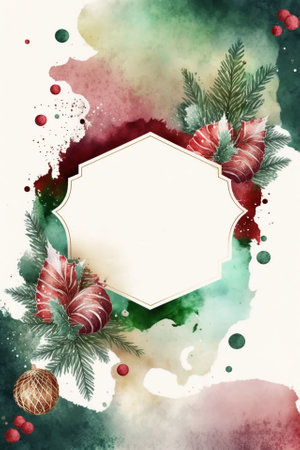 Watercolor Christmas abstract templates. Universal Winter, Generative AIの素材
