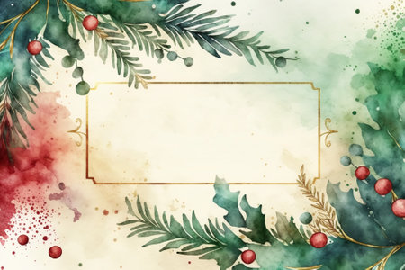 Watercolor Christmas abstract templates. Universal Winter, Generative AIの素材