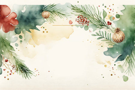 Watercolor Christmas abstract templates. Universal Winter, Generative AIの素材