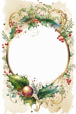 Watercolor Christmas abstract templates. Universal Winter, Generative AIの素材