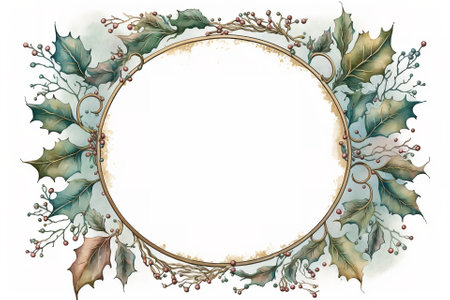 Watercolor Christmas abstract templates. Universal Winter, Generative AIの素材