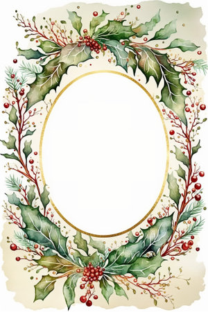 Watercolor Christmas abstract templates. Universal Winter, Generative AIの素材