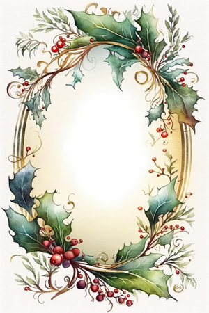 Watercolor Christmas abstract templates. Universal Winter, Generative AIの素材