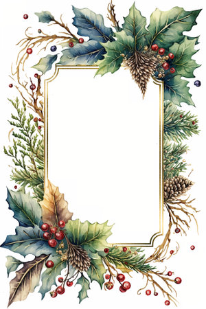 Watercolor Christmas abstract templates. Universal Winter, Generative AIの素材