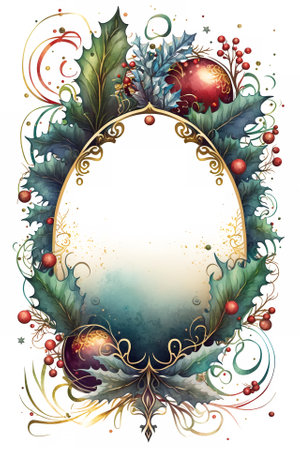 Watercolor Christmas abstract templates. Universal Winter, Generative AIの素材