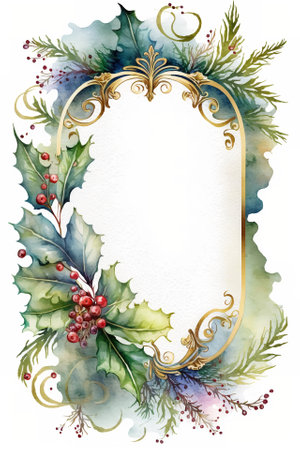 Watercolor Christmas abstract templates. Universal Winter, Generative AIの素材