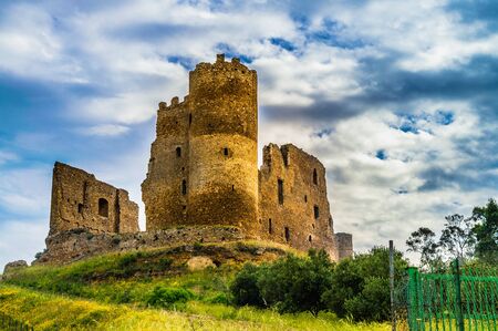 Picturesque View of Mazzarino Medieval Castle, Caltanissetta, Sicily, Italy, Europeの写真素材