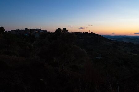Beautiful Sunset, Mazzarino, Caltanissetta, Sicily, Italy, Europeの写真素材