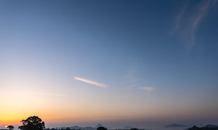 Beautiful Scenery at Sunrise with the Fog, Mazzarino, Caltanissetta, Sicily, Italy, Europe