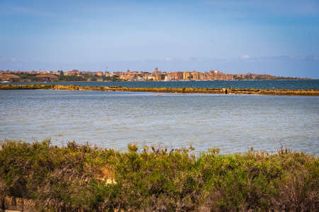 Marsala Skyline, Trapani, Sicily, Italy, Europeの写真素材