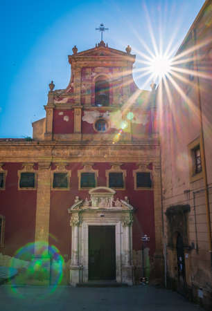 Church of Santa Croce in Caltanissetta, Sicily, Italy, Europeの写真素材