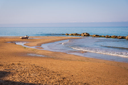 Panorama from Donnalucata Promenade, Scicli, Ragusa, Sicily, Italy, Europeの写真素材