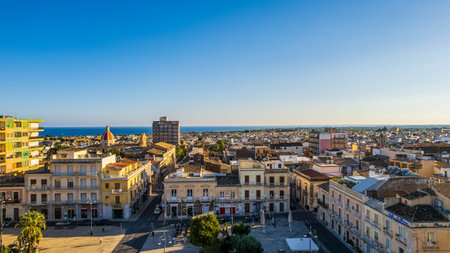 Aerial View of Avola, Syracuse, Sicily, Italy, Europeの写真素材