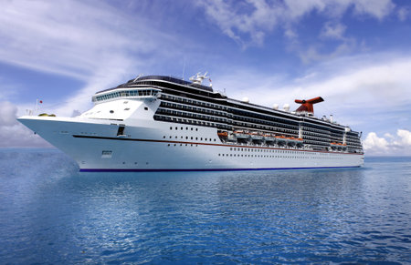 Cruise ship at seaの写真素材