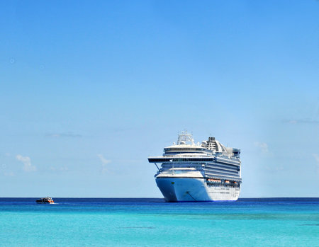 Cruise ship at seaの写真素材