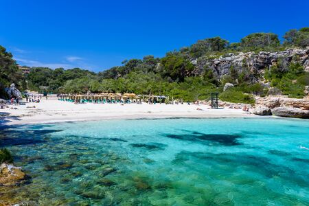 Cala Llombards - beautiful beach in bay of Mallorca, Spainの写真素材