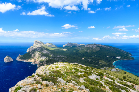 Panorama view of Cap de Formentor - wild coast of Mallorca, Spainの写真素材