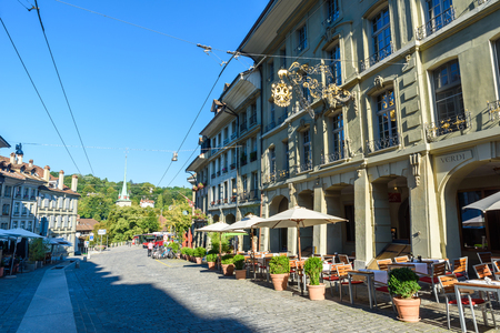 Historic old town in the center of Bern, Switzerland - travel destination - capital of switzerlandのeditorial素材