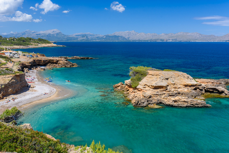 Playa S'Illot - beautiful beach close to Alcudia, Mallorcaの写真素材