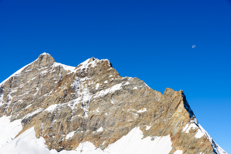 Jungfrau mountain - View of the mountain Jungfrau in the Bernese Alps in Switzerland - travel destination in Europeの写真素材
