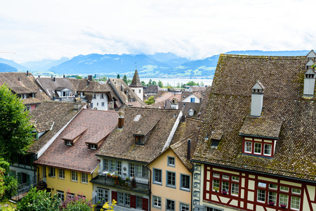Rapperswil City at lake Zuerich, Switzerland - travel destination in Europeの写真素材