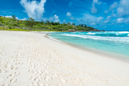 Beautiful beach - Anse Cocos - La Digue, Seychellesの写真素材