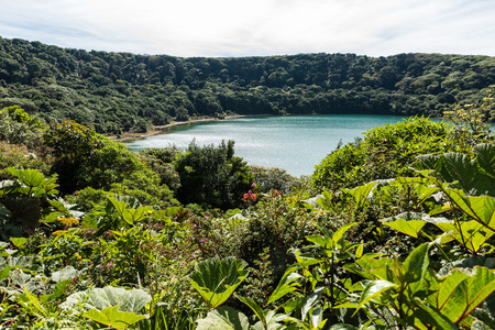 Lake Botos at vulcano Poas in Costa Ricaの写真素材