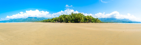 Panorama of Marino Ballena National Park in Uvita - Punta Uvita - Beautiful beaches and tropical forest at pacific coast of Costa Ricaの写真素材