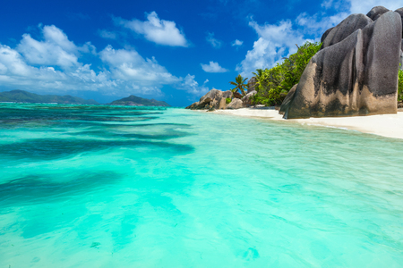 Anse Source d'Argent - Beach on island La Digue in Seychellesの写真素材