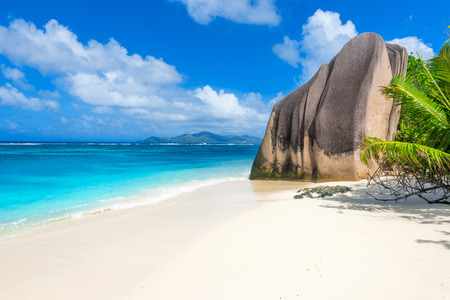 Anse Source d'Argent - Beach on island La Digue in Seychellesの写真素材