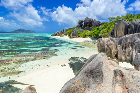 Anse Source d'Argent - Beach on island La Digue in Seychellesの写真素材