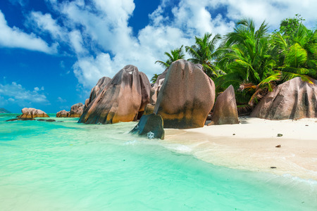 Anse Source d'Argent - Beach on island La Digue in Seychellesの写真素材