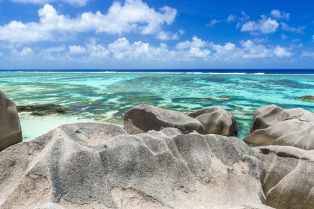 Anse Source d'Argent - Beach on island La Digue in Seychellesの写真素材