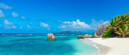 Anse Source d'Argent - Beach on island La Digue in Seychellesの写真素材