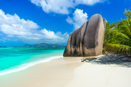 Anse Source d'Argent - Beach on island La Digue in Seychellesの写真素材