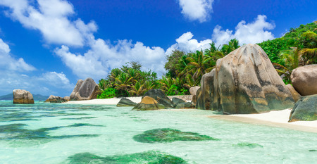 Anse Source d'Argent - Beach on island La Digue in Seychellesの写真素材