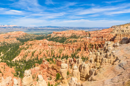 Scenic view of red sandstone hoodoos in Bryce Canyon National Park in Utah, USA - View of Inspiration Pointの写真素材