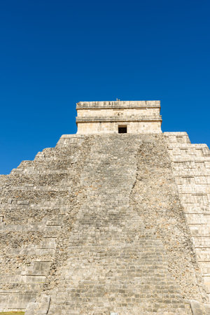 Chichen Itza - El Castillo Pyramid - Ancient Maya Temple Ruins in Yucatan, Mexico