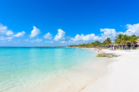 Paradise beach at Akumal - Turtle Beach at Caribbean coast of Quintana Roo, Mexicoのeditorial素材