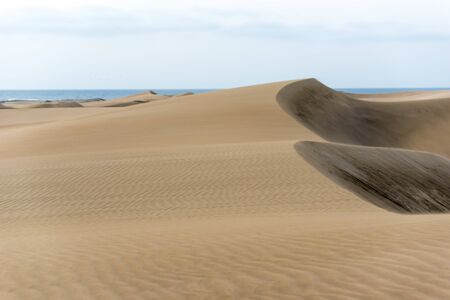 Desert with sand dunes in Gran Canaria, Spainの写真素材