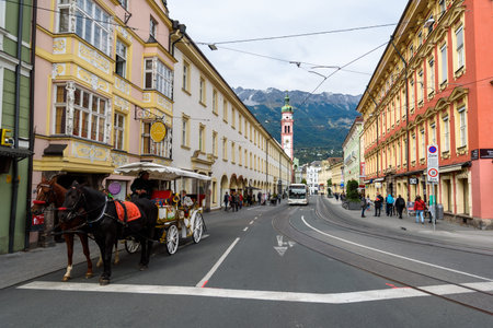Beautiful city center of Innsbruckのeditorial素材