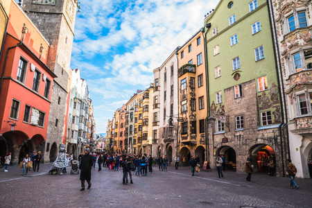 Beautiful city center of Innsbruckのeditorial素材