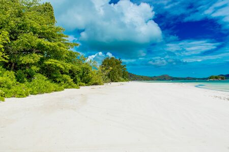 Beautiful beach, Island Praslin - Seychellesの写真素材