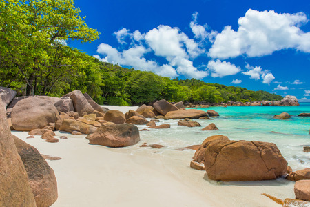 Anse Lazio - Paradise beach in Seychelles, island Praslinの写真素材