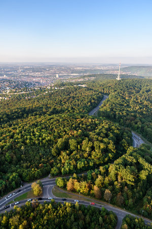 View to Stuttgart city in Germany - beautiful landscape in the summerの写真素材